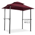 thumbnail image 1 of Unique Choice 8 x 5 ft. Steel Grill Gazebo Double Tier Top Canopy, Burgundy, 1 of 9