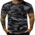 thumbnail image 2 of Men's Fashion Summer T-Shirt Short Sleeve Shirt with Motif Round Neck Slim Camouflage T-shrit, 2 of 2