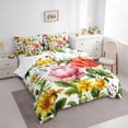thumbnail image 3 of jejeloiu Retro Rustic Flower 7pcs Bedding Comforter Set,Cute Daisy Floral Queen Bedding Sets,Green Yellow Pink Queen Sheet Sets For Girls Kids,Super Cozy Room Decor Reversible, 3 of 8