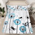 thumbnail image 2 of Manfei Teens Dandelion Dragonfly 3pcs Twin Sheet Sets,Retro Vintage Twin Fitted Sheet,Chic Flower Breathable Flat Sheet,Ultra Soft Home Decor, 2 of 7