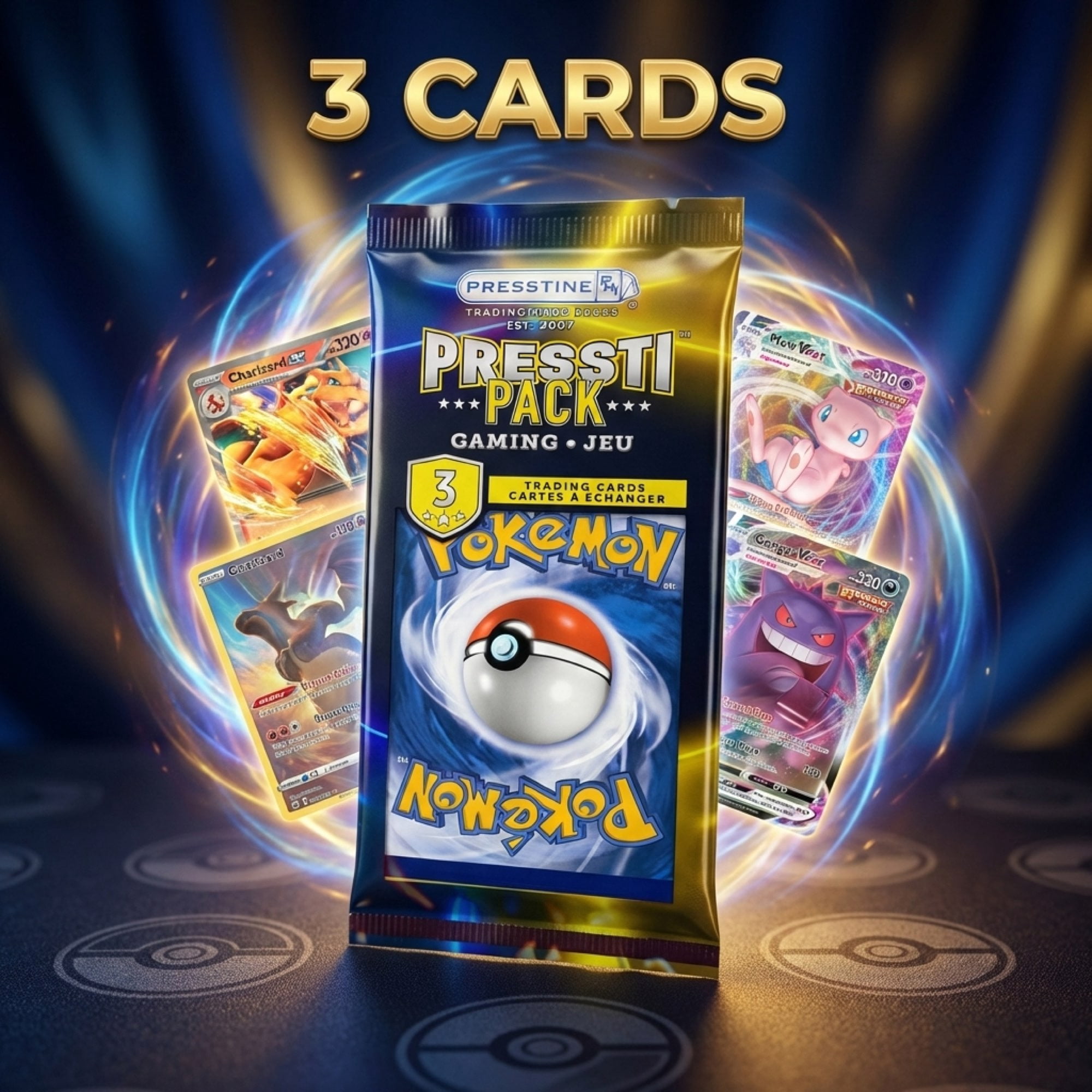 Presstine, Pokemon Presstipack, 3-Card Trading Card Pack - Walmart.com