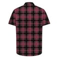 thumbnail image 3 of KyCheLot Mens Button down Shirt Vintage Dress Shirt Short Sleeve Plaid Summer Work Shirts Casual Plus Size, 3 of 4