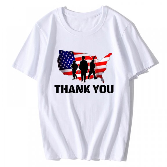 T-shirt for Men and Women U.S Veteran Vet Gift Short Sleeve O-neck Top White X-Large