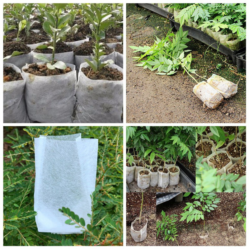 Details about   50pcs Nursery Pots Seedling-Raising Bags Non-woven Fabrics Garden Supplies 8*10 