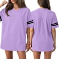thumbnail image 2 of HAJWOH Jersey T Shirts for Women Plain Football Tops Athletic Shirts Practice Sports Uniforms Outfits Light Purple M, 2 of 5