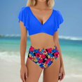 thumbnail image 2 of MKLEKYY Traje De Baño Mujer Natacion Women Ruffle High Waisted Swimsuit Two Piece Tropical Print Swimsuit Up Bathing Suit, 2 of 4