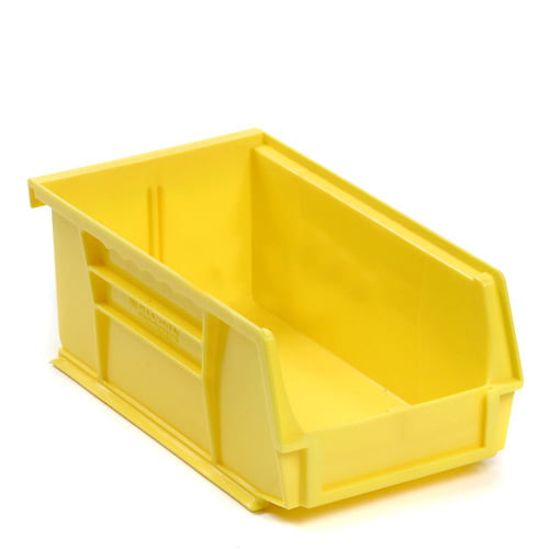 Lot of 24 4-1/8x11-5/8x4" AKRO-MILS Small Parts Shelf Bins Yellow 