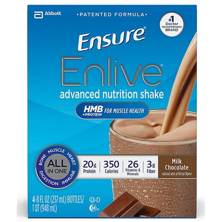Ensure Enlive Advanced Nutrition Shake Milk Chocolate -- 4 Bottles
