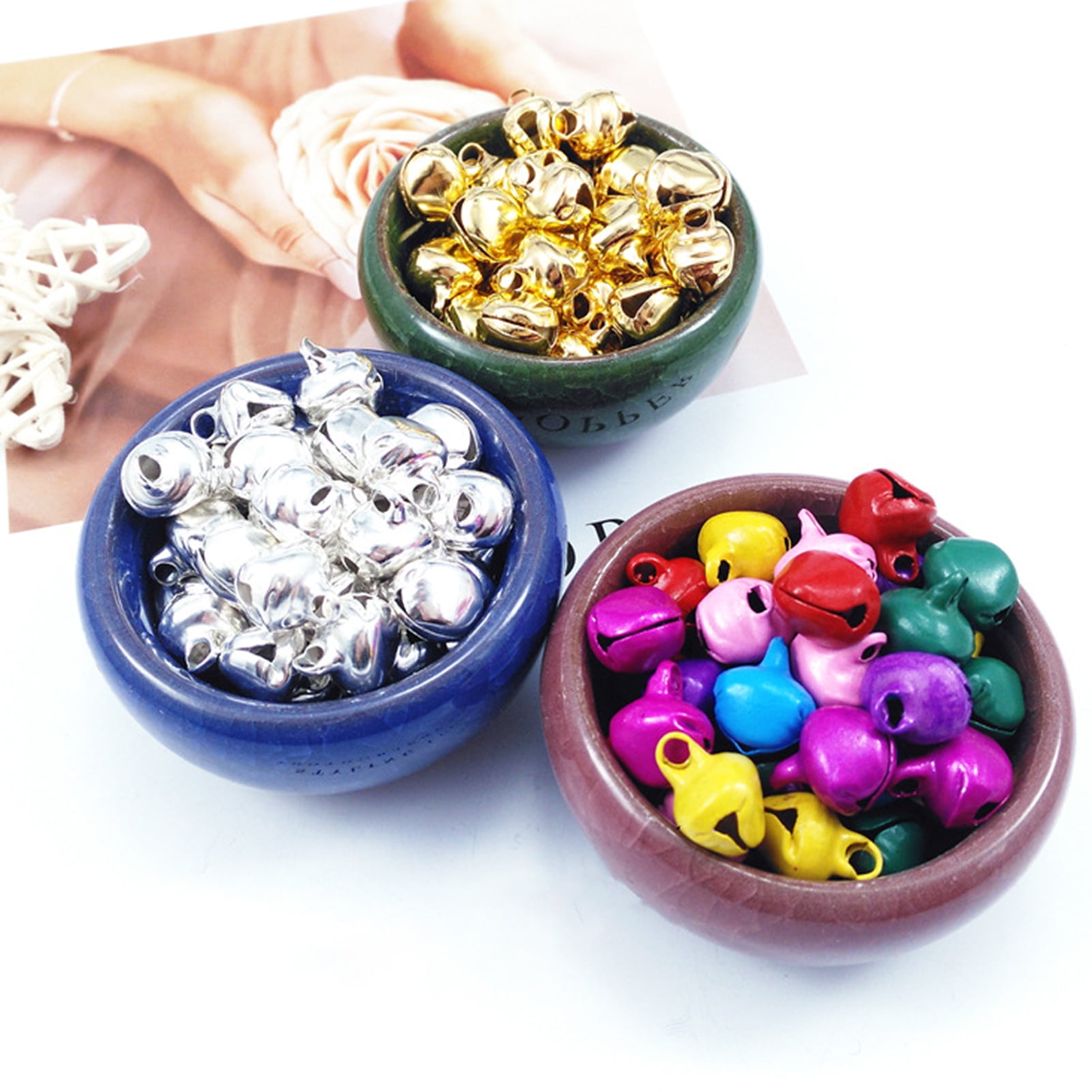 120 PCS Christmas Jingle Bells - 0.5 Inch Mixed Colors, Metal Craft Bells For DIY Decor, Wreaths, Tree
