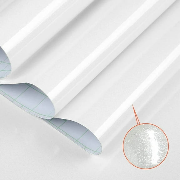 「Self-Adhesive Waterproof Vinyl Wallpaper」High-Gloss Black PVC Film for Kitchen Cabinets, Stove Backsplash, Bathroom - Heat & Oi