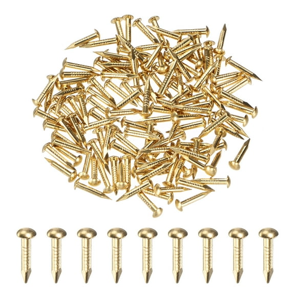 Uxcell 100-Pack Small Tiny Nails, 1.5mm x 10mm Brass Nails Hardware Round Head