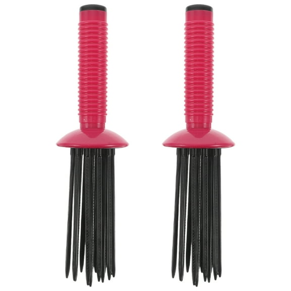 WHAMVOX 2pcs Hair Curling Roll Comb Professional Fluffy Shaping Styling Comb Anti-Slip Portable Curling Brush Air Brush for Travel