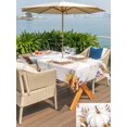 thumbnail image 4 of Outdoor Tablecloth with Umbrella Hole and Zipper, Grey Pumpkins Fall Rectangle Table Cloth 52x70 Inch Waterproof Tablecloth, Botanical Thanksgiving Maple Leaf Vintage Picnic Table Cover for Patio, 4 of 7