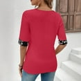 thumbnail image 6 of Heisall Womens Tops Two-piece Color Blocking Loose Short Sleeve Casual Fashion T-shirts & Blouses Autumn 2025, 6 of 9