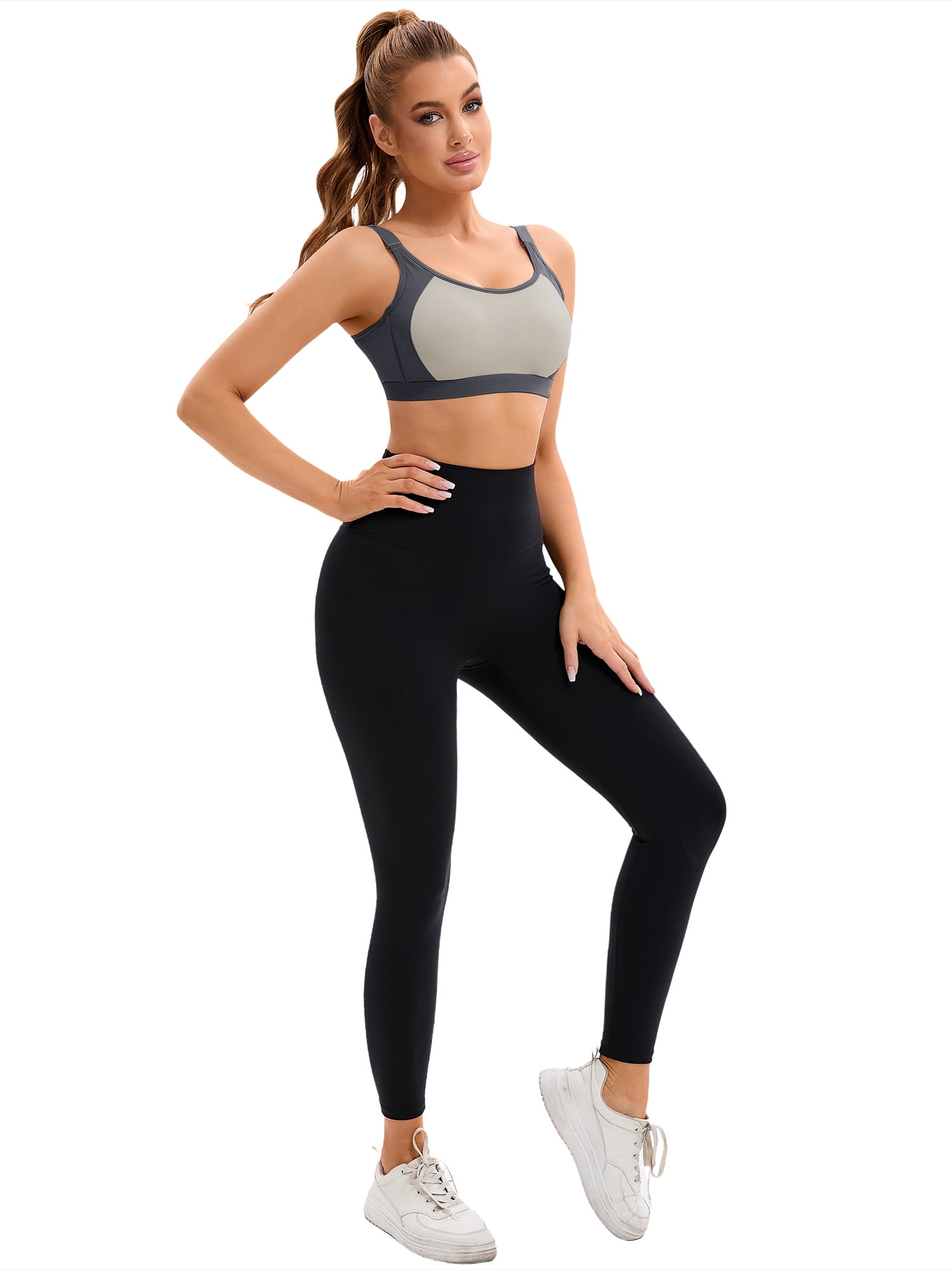 Unique Bargains Women's Adjustable Straps Bras Fixed Cup U Back Sports Bras XS Grey