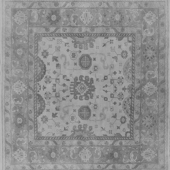 Ahgly Company Indoor Square Oriental Gray Industrial Area Rugs, 8' Square