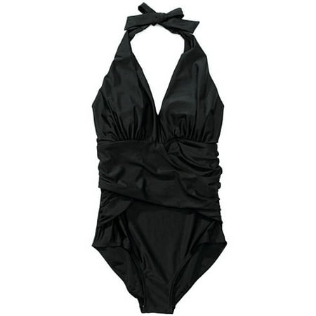 Women's Plus Crisscross Halter Swimsuit