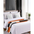 thumbnail image 4 of Xipuska Burnt Orange Black Grey Bed Runners for Cal King Size Bed, Decorative Bed Throws for Foot of Bed, Modernism Art Geometric Bed Runner Sofa Throw Bedding Scarf Protector Slipcover for Bedroom, 4 of 6