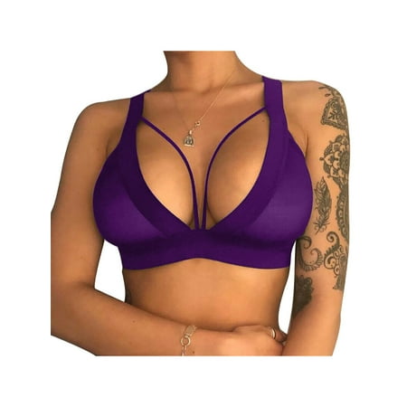 

ANYSENSE Womens Sexy Mesh Push Up Underwear Wireless Comfy Bralettes Bra Lingerie