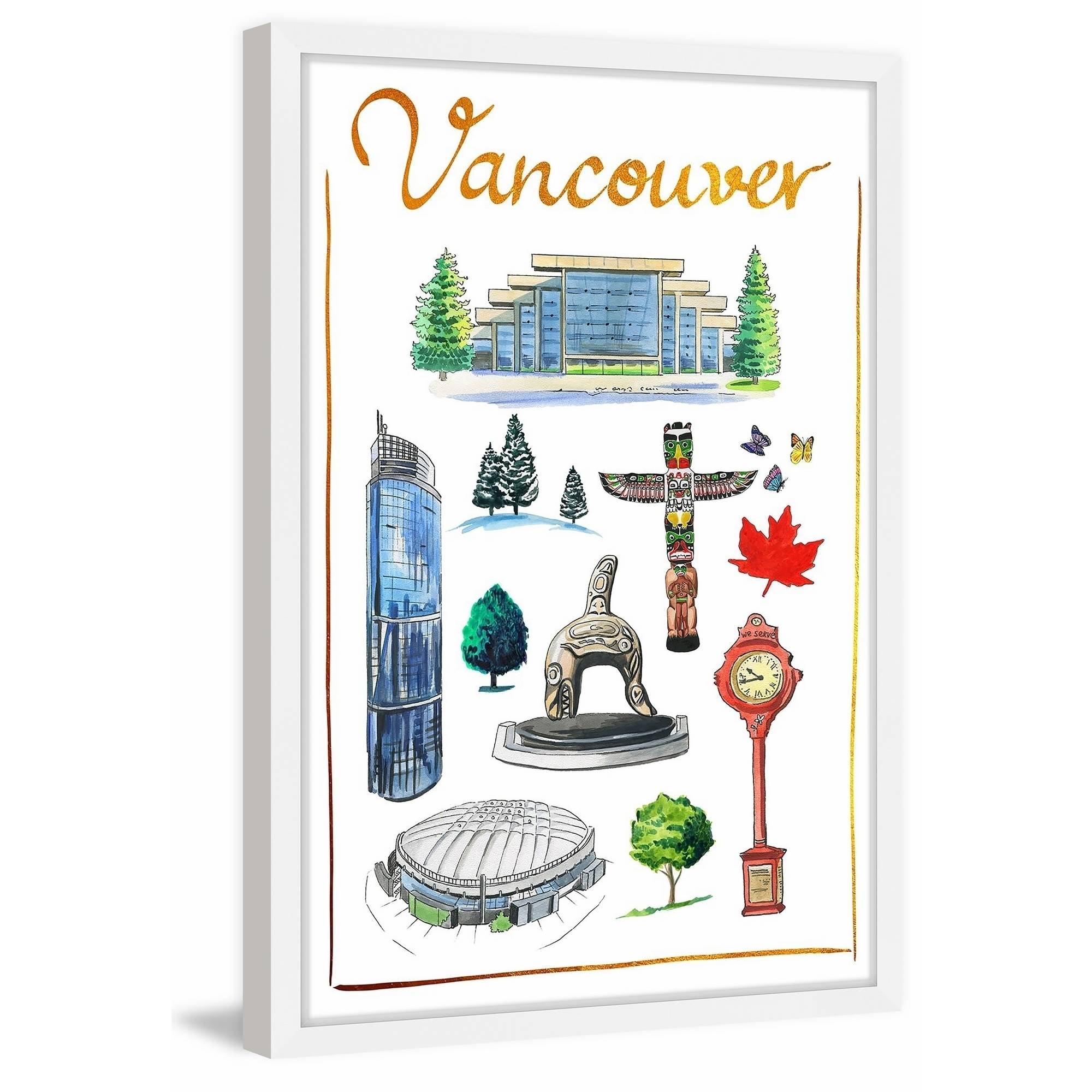 "I Love Vancouver" Framed Painting Print
