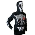 thumbnail image 4 of Women Full Face Mask Skull Skeleton Sweatshirt Halloween Costume Hoodie Black XXL, 4 of 6
