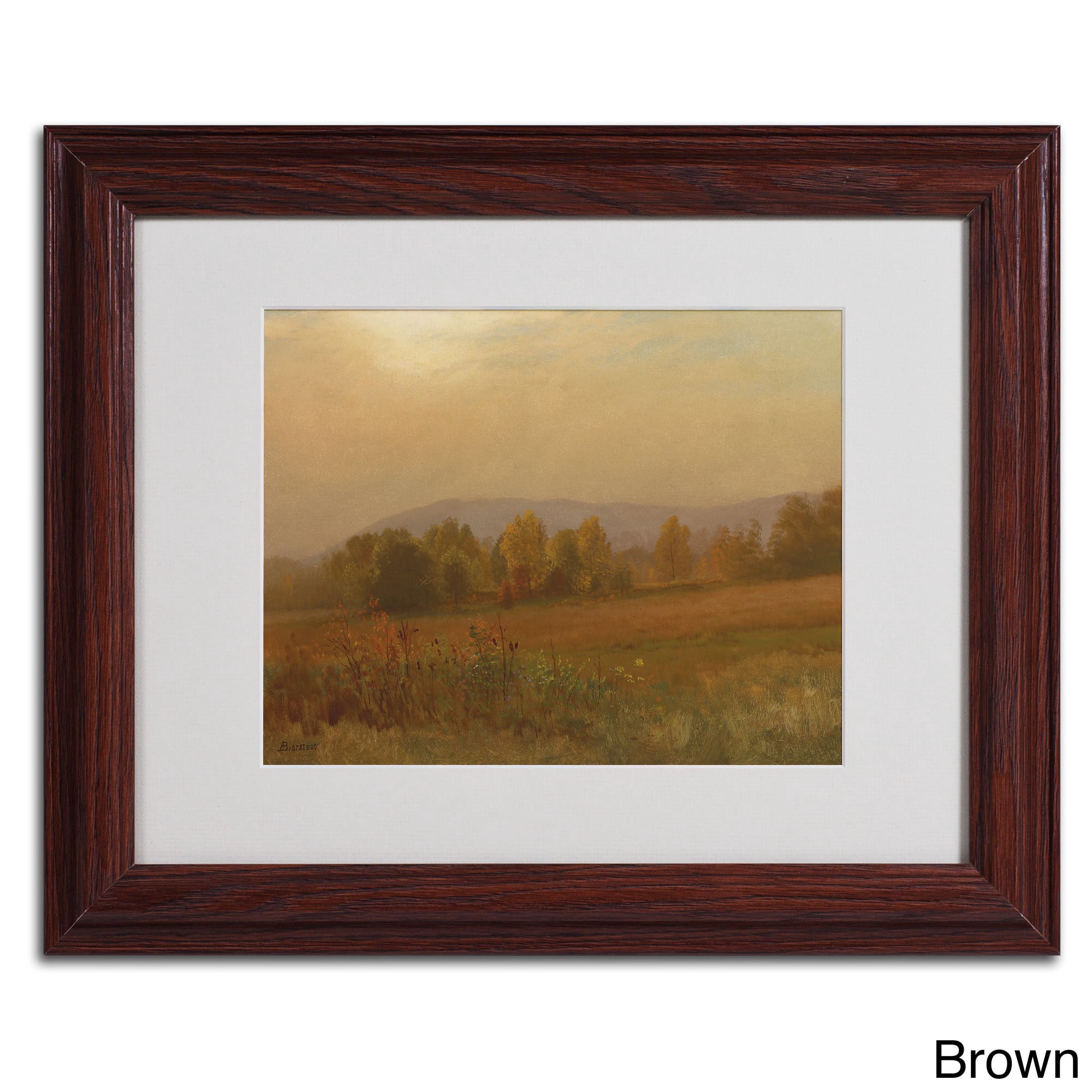 Trademark Fine Art "Autumn Landscape" Canvas Art by Albert Bierstadt, Black Frame