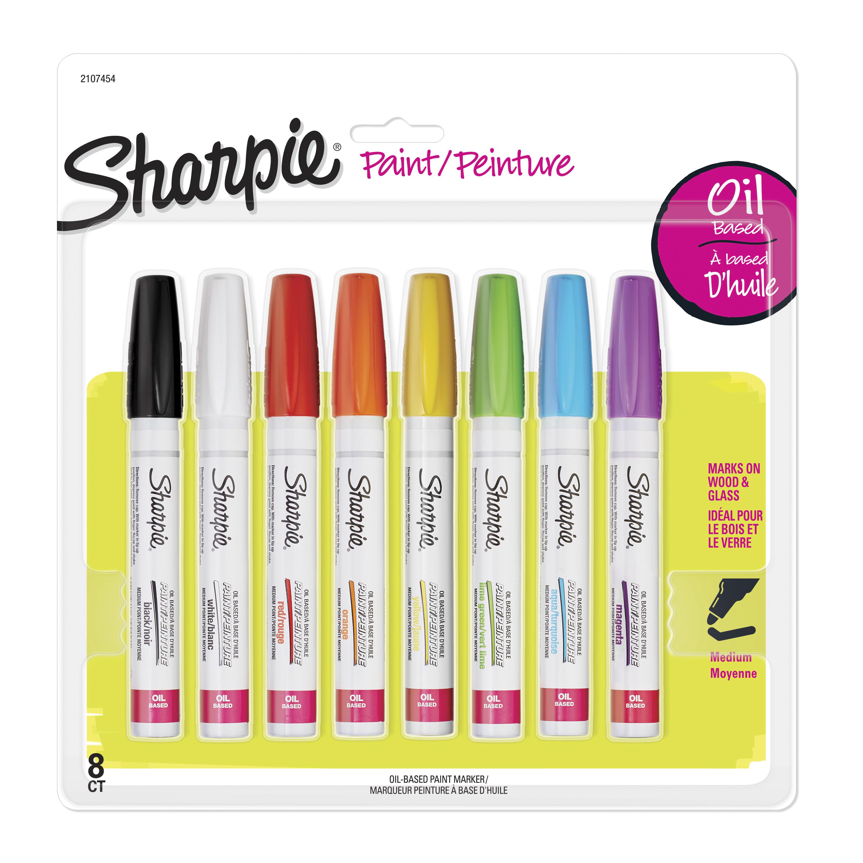 Sharpie Oil Based Paint Markers Medium Point Assorted Colors 8 Count