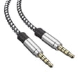 thumbnail image 3 of Uxcell Aux Cable 0.14" Male to Male Nylon Braided 10Ft Auxiliary Cords White, 3 of 4