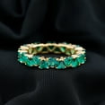 thumbnail image 3 of Rosec Jewels Lab Grown Emerald Eternity Band for Women - Heart Shaped Emerald Ring - AAAA Quality Certified - Ready to Gift, 18K Yellow Gold, US 9.50, 3 of 6