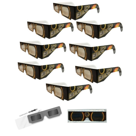 Solar Eclipse Glasses - SOLAR FIRE - 8  Sleeved ISO Certified, CE (Best Certified Eclipse Glasses)