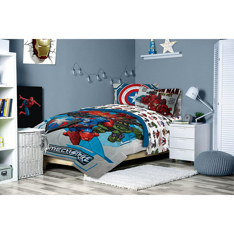 Marvel Spidey & His Amazing Friends Team Spidey Multi-Color 5 Piece Twin  Bed Set, 100% Microfiber