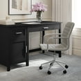 thumbnail image 2 of Martha Stewart Upholstered Office Chair in Gray/Polished Nickel, 2 of 12