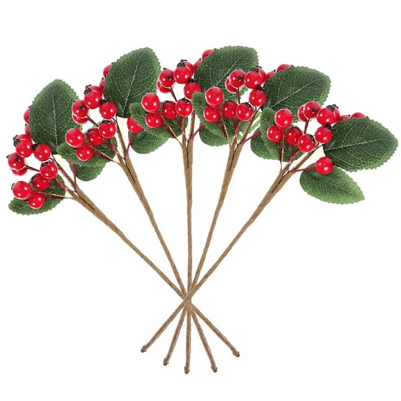 Masteelf  5 Pcs Fake Cherries Christmas Ornaments Artificial Berry Cuttings Decoration
