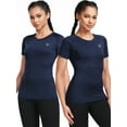 thumbnail image 3 of NELEUS Women's Quick Dry Workout Athletic Shirt Yoga Tops Raglan Short Sleeves Slim Fitting,Black+Gray+Navy Blue,US Size S, 3 of 8