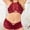 Wine, variant on AXXD Lingerie For Women Red Lingerie For Women Ladies Slim Strapless Pull-On Chevron Halter Neck Lingerie For Rollback
