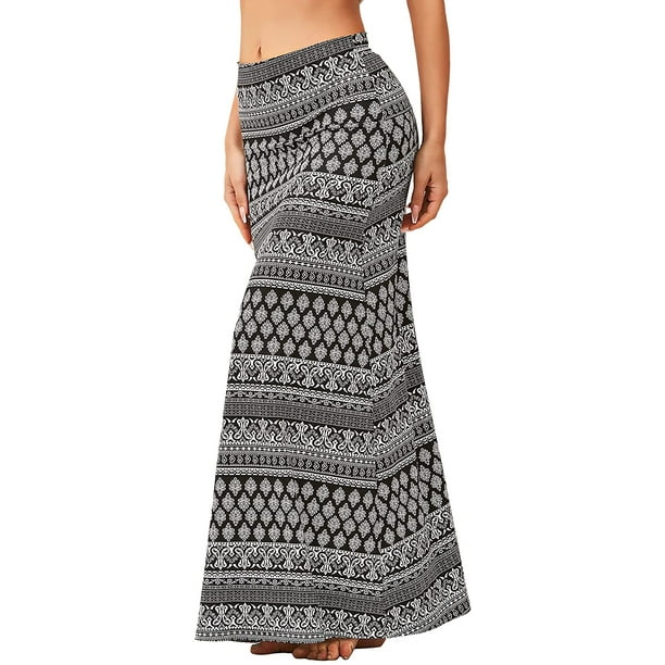 HTOOQ Maxi Skirts for Women Summer Fall High Waist Long Skirts for Women Long Length Womens Long Maxi Skirt
