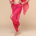 thumbnail image 1 of Pantalones de baile de cintura elástica lisa de moda informal para mujer, pantalones de baile indios de poliéster para mujer, 1 of 4