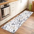 thumbnail image 2 of Runner Rug 2 x 6 Ft, Grey Brown Botanical Washable Non-Slip Floor Mat for Kitchen Hallway/Entryway, Watercolor Spring Floral Summer Leaf Long Kitchen Runner Area Rugs for Living Room, Low-Profile, 2 of 8