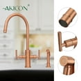 thumbnail image 4 of Akicon Two-Handle Copper Widespread Kitchen Faucet with Side Sprayer, 4 of 5