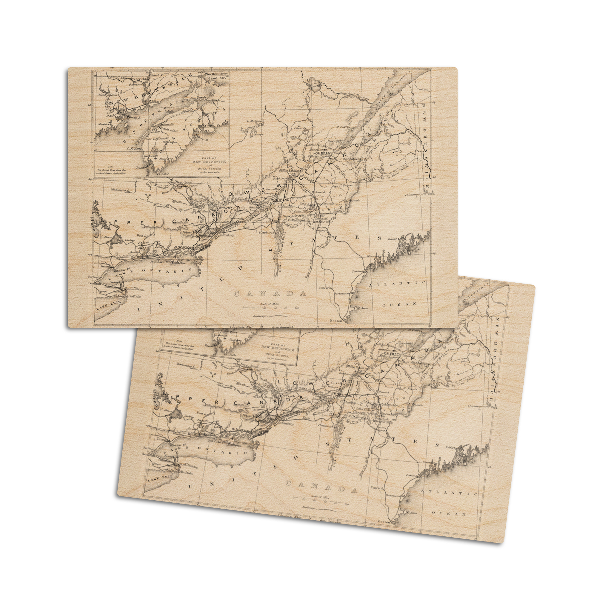 Canada, Detailed Map of Eastern Canada, New Brunswick, and Nova Scotia