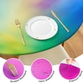 thumbnail image 4 of Rainbow Tie Dye Cloud Round Fitted Tablecloth with Elastic Edge,Dining Table Cover Waterproof,Outdoor Round Tablecloth for Camping,Dining,Indoor and Outdoor, 4 of 7