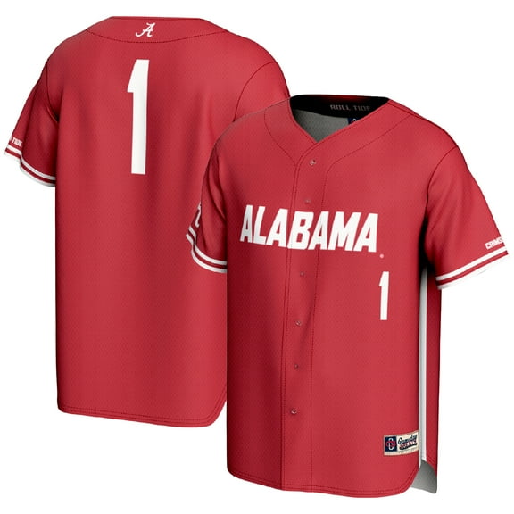 Men's GameDay Greats #1 Crimson Alabama Crimson Tide Lightweight Baseball Fashion Jersey