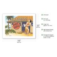 thumbnail image 2 of The Bamboo & Bar Grill - Hawaii Hula Dancer - Vintage Hawaiian Travel Poster by Kerne Erickson - Bamboo Fine Art 290gsm Paper (Unframed) 12x16in, 2 of 4