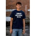 thumbnail image 4 of I Love My Awesome Wife Cute Husband Men's Graphic T Shirt Tees Brisco Brands X, 4 of 5