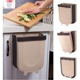 thumbnail image 2 of SUTENG Kitchen folding trash can wall-mounted household cabinet door hanging small storage bucket kitchen waste retractable trash basket, 2 of 5