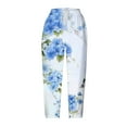 thumbnail image 4 of QATAINLAV Capris Pants with Pockets for Women Trendy Floral Print Cropped Trousers Summer Casual Drawstring Beach Pants Outdoor Straight Leg Capri Pants Lightening Sales Multicolor L, 4 of 6