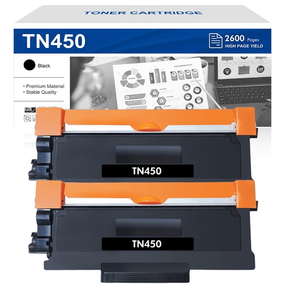 Vipink Compatible for Brother TN450 TN-450 TN420 TN 420 Toner Cartridges HL-2270DW HL-2280DW DCP-7065DN MFC-7360N MFC-7860DW HL-2240D DCP-7060D MFC7460DN MFC7240 Printer High Yield (2-Pack, Black)