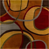Rugs.com Cafe Collection Rug – 10 Ft Square Multi Medium-Pile Rug Perfect For Living Rooms, Kitchens, Entryways