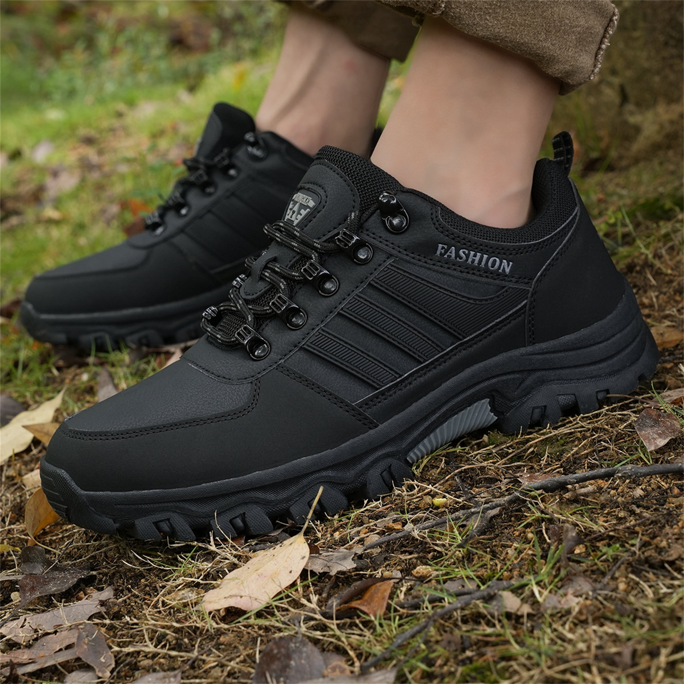 YOURDIARY Mens Hiking Shoes Outdoor Trekking Boots Anti-Slip Waterproof Comfortable Camping Trail Shoes
