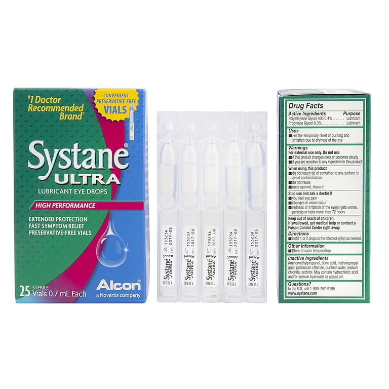 Systane Ultra Lubricant Eye Drops Preservative-Free, 25 Ct Vials HSA/FSA  Eligible